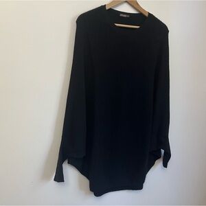 J McLaughlin Cashmere Sweater Batwing Sleeve Oversized Shrug Black Size M